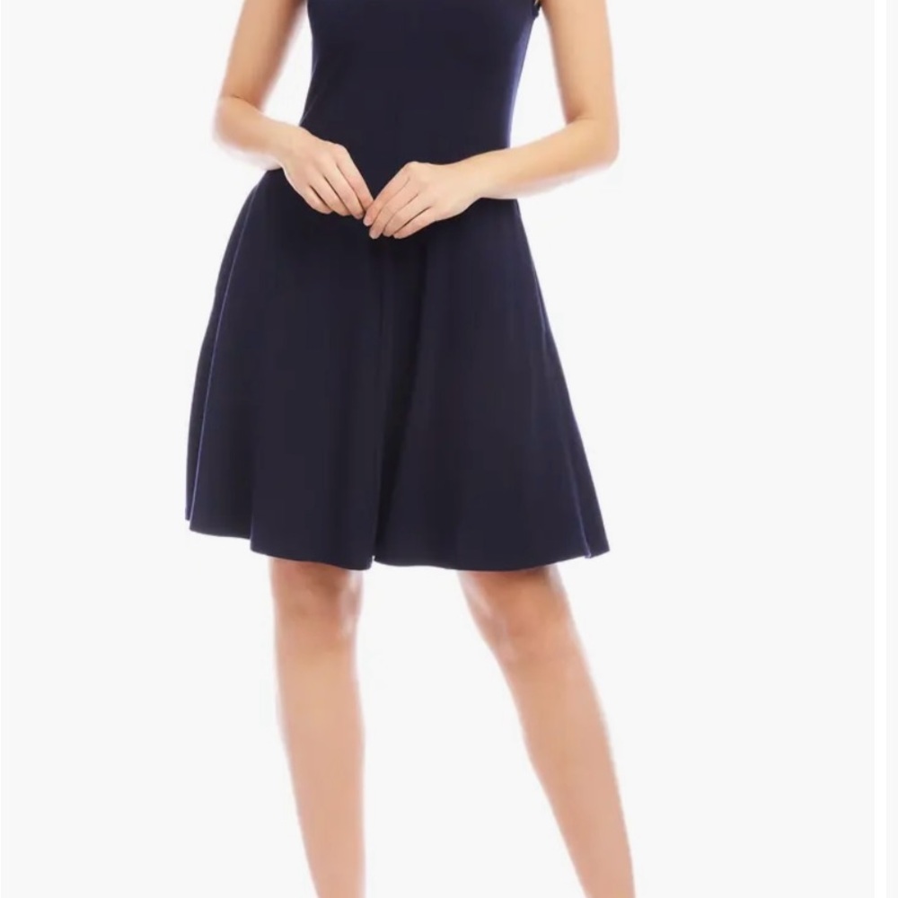 Karen Kane Navy‎ Blue Jersey Sleeveless Dress. Size large.